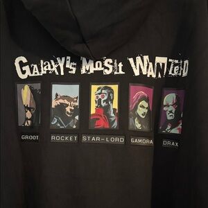 DCA PARKS HOODIE Guardians of the Galaxy Most Wanted Black Hoodie NWT XL